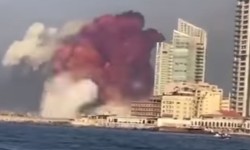 LBANO - Exploso na regio porturia de Beirute deixa muitos feridos