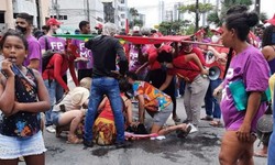 FORA BOLSONARO-RECIFE - Motorista Atropela e Arrasta Manifestante por 100m